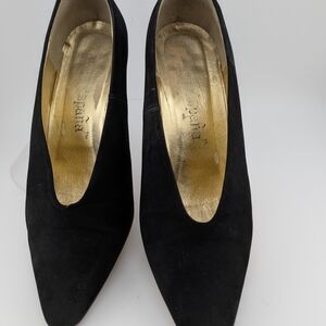 Black Suede Pointed Toe Women's Pumps